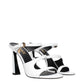 Versace White Leather Stiletto Heel Sandals
