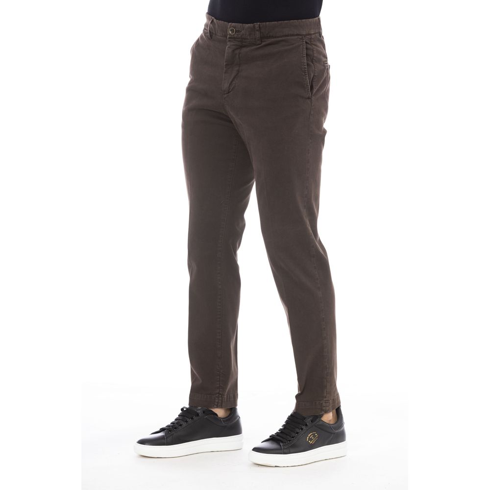 Peserico Brown Cotton Men Pants