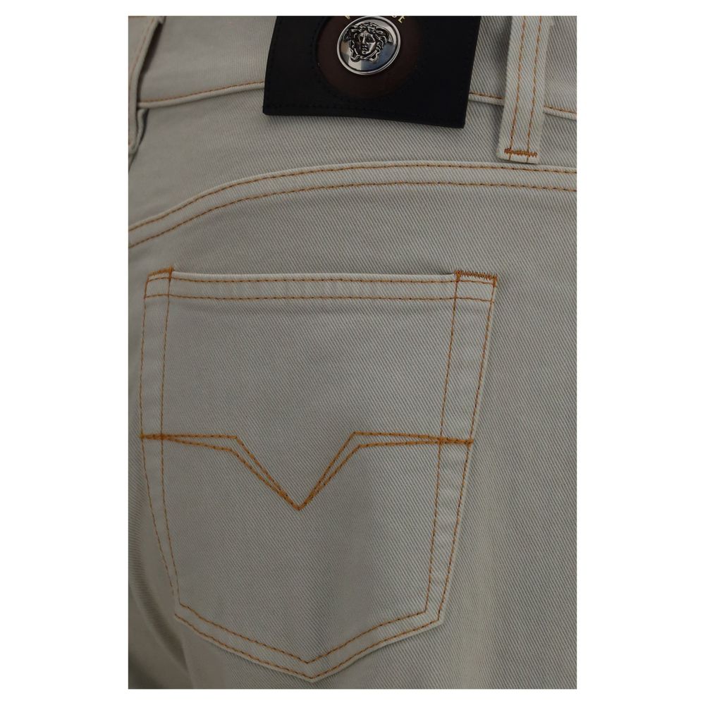 Versace Beige Cotton Tapered Jeans