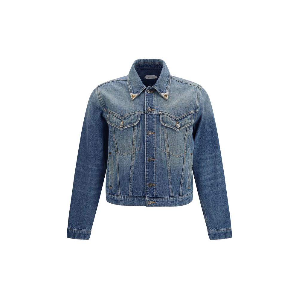 Versace Blue Cotton Denim Jacket