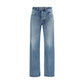 Balenciaga Blue Cotton Straight-Leg Jeans