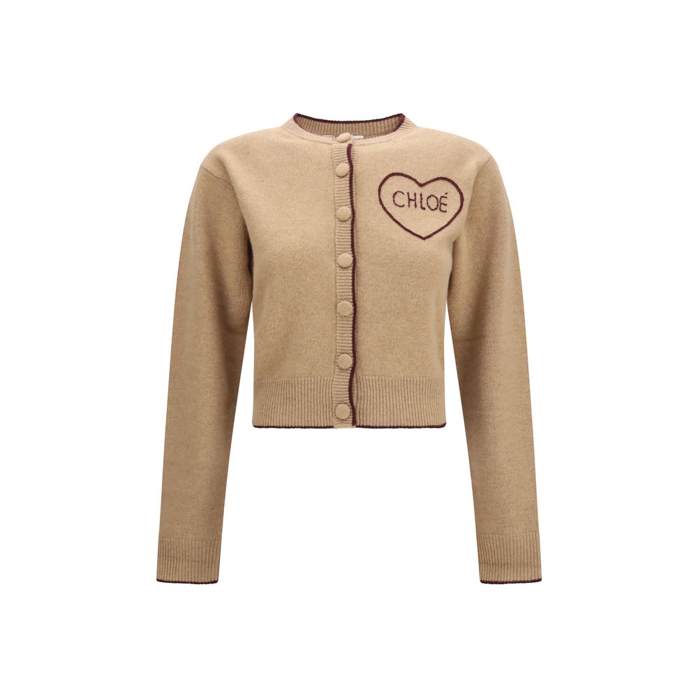 Chloé Beige Wool Oves Aries Cardigan