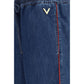 Valentino Garavani Blue Polyester Casual Pants