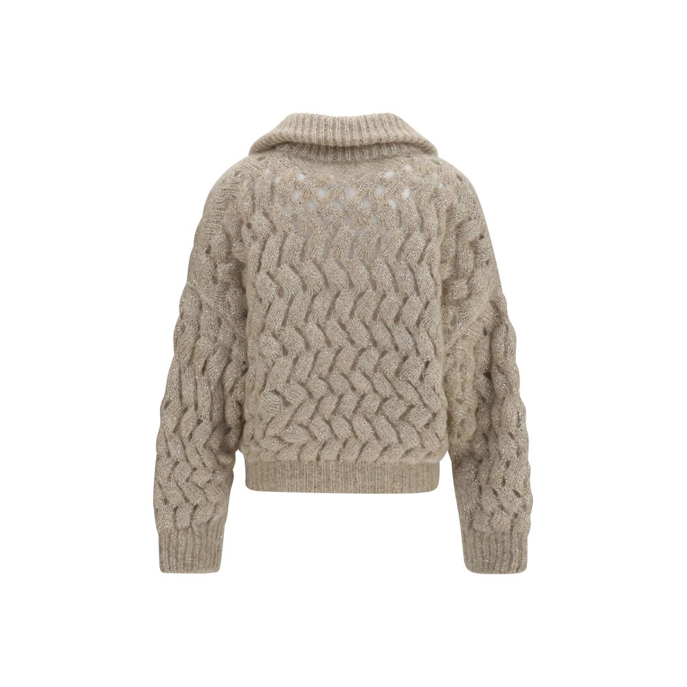 Brunello Cucinelli Beige Mohair Cardigan