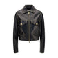 Versace Black Lamb Ovis Aries Aries Leather Jacket