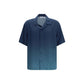 Off-White Blue Viscose Pattern Shirt