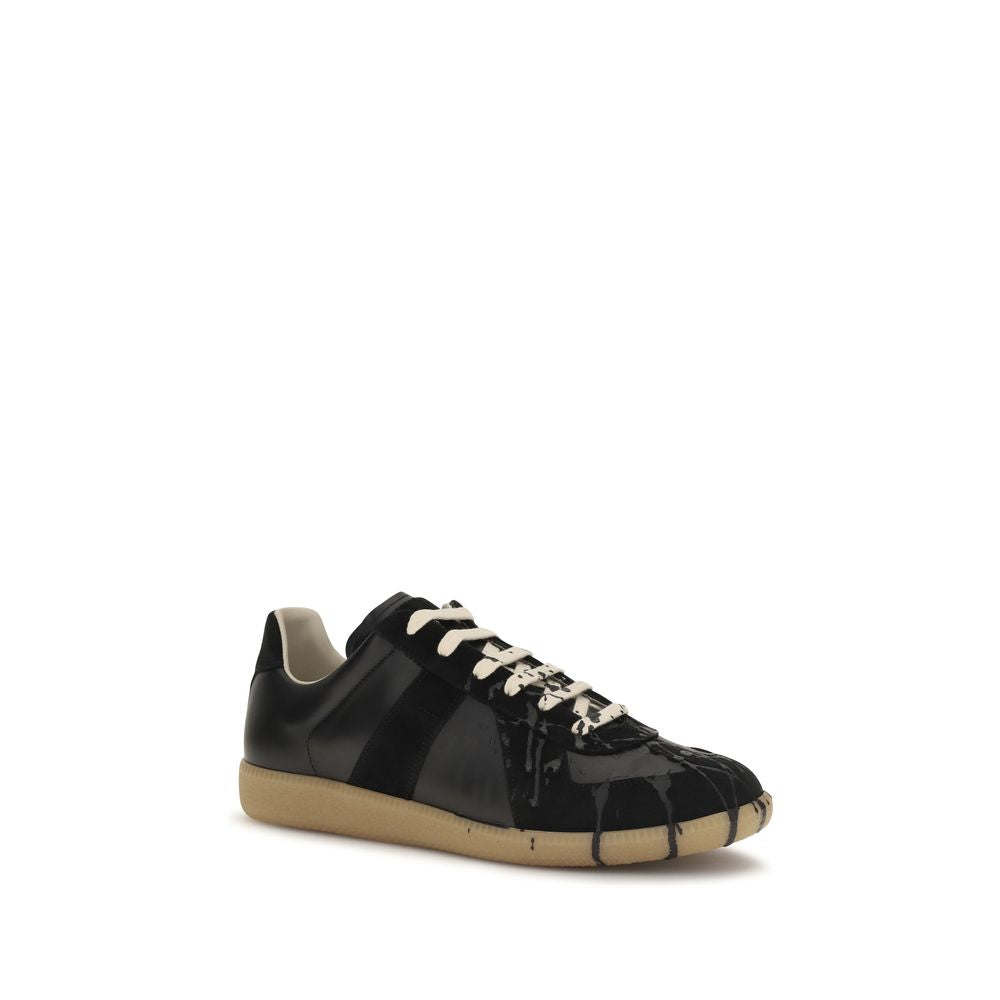 Maison Margiela Black Suede Leather Athletic Sneakers