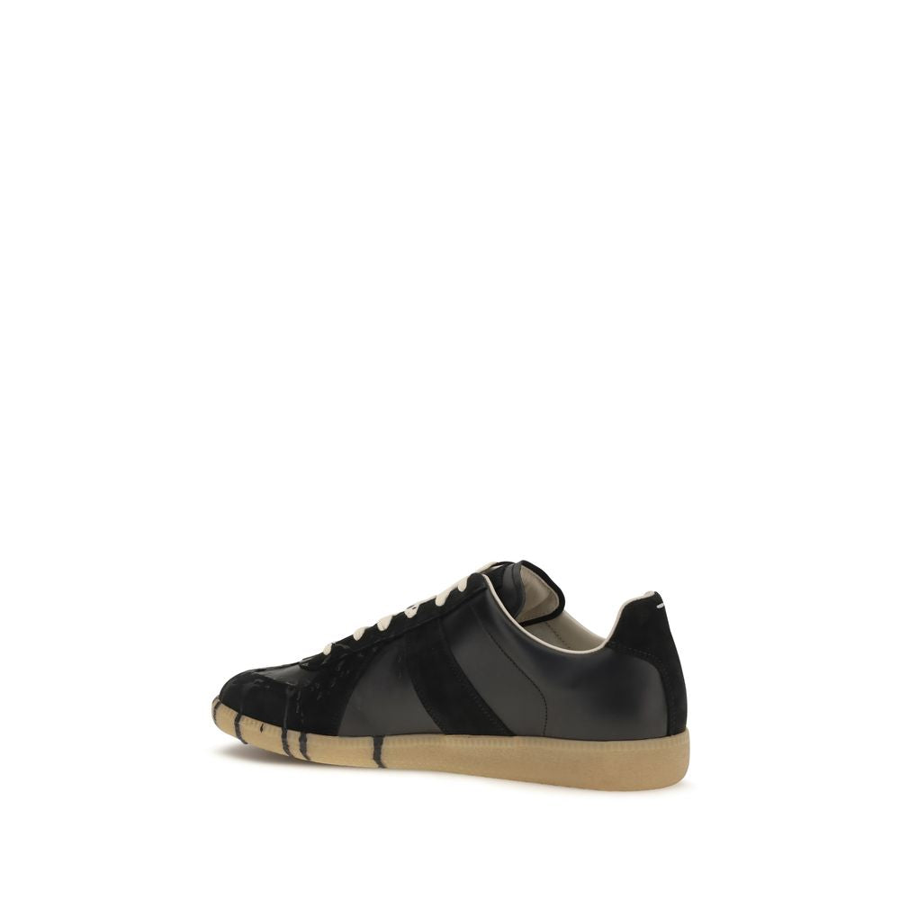 Maison Margiela Black Suede Leather Athletic Sneakers
