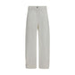 Max Mara White Cotton Cropped Pants