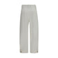 Max Mara White Cotton Cropped Pants
