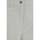 Max Mara White Cotton Cropped Pants