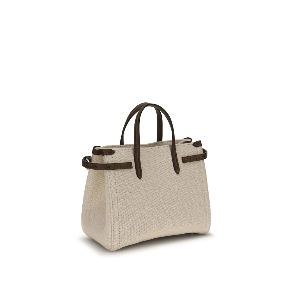 Valentino Garavani Beige Linen Shoulder Bag