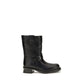 Valentino Garavani Black Calf Leather Bos Taurus Ankle Boots