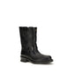Valentino Garavani Black Calf Leather Bos Taurus Ankle Boots