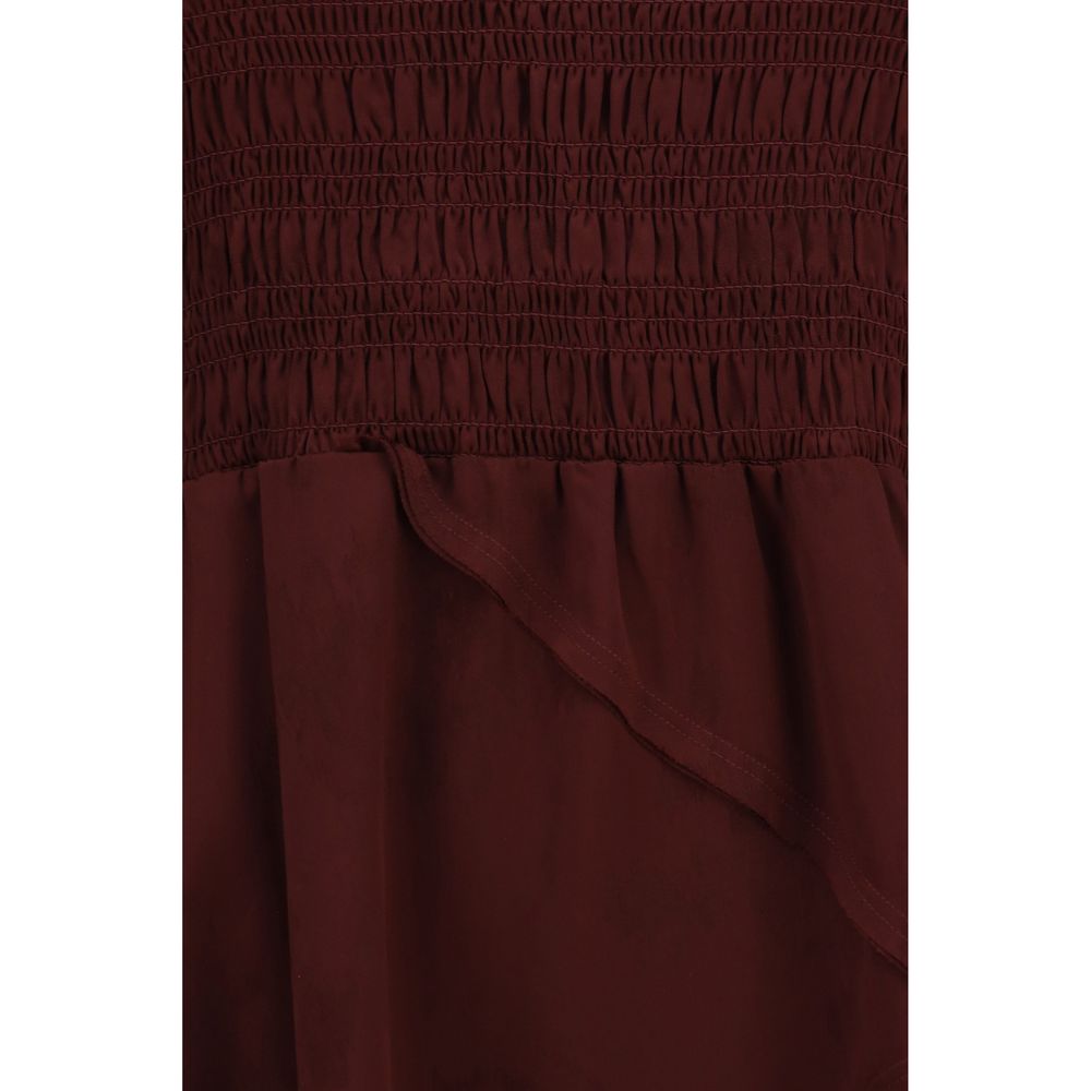 Ganni Bordeaux Acetate Casual Dress