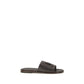 Dolce & Gabbana Brown Calf Leather Bos Taurus Flat Sandals