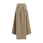Ganni Beige Cotton Midi Skirt