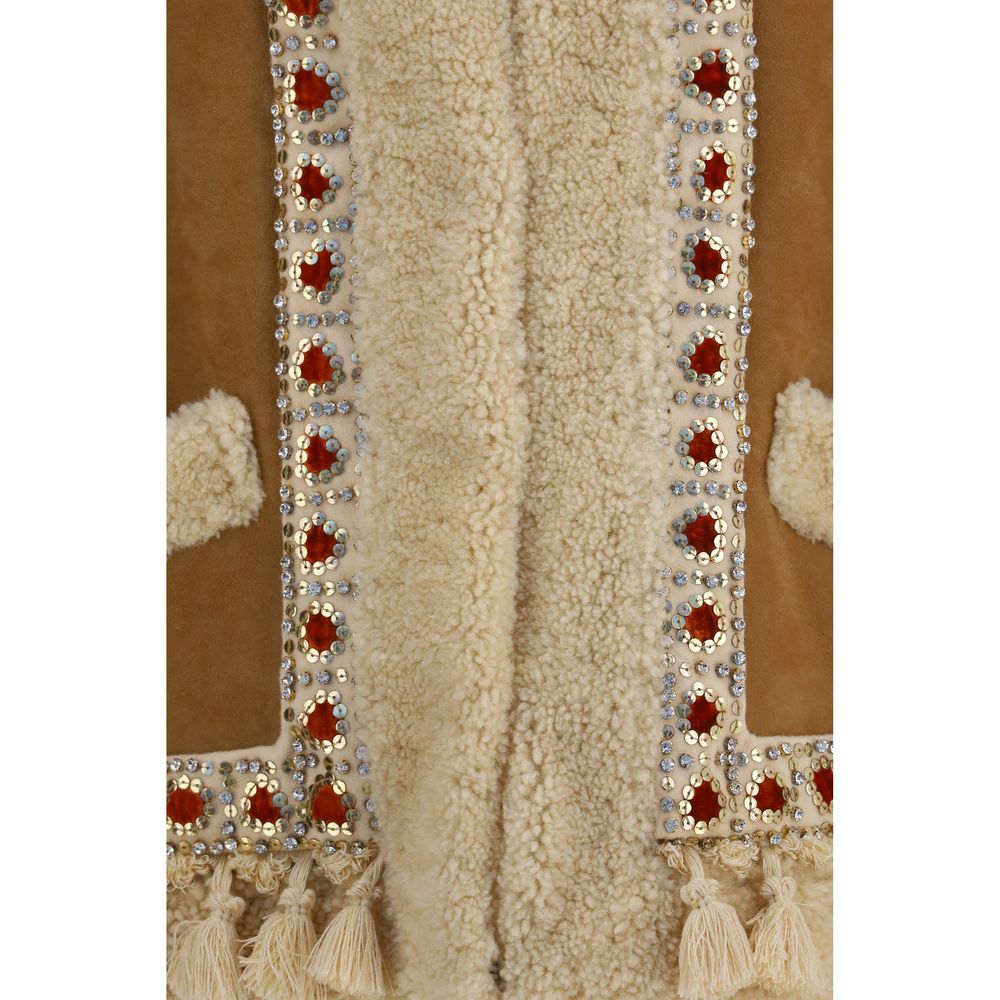 Valentino Garavani Beige Lamb Ovis Aries Aries Sleeveless Jacket
