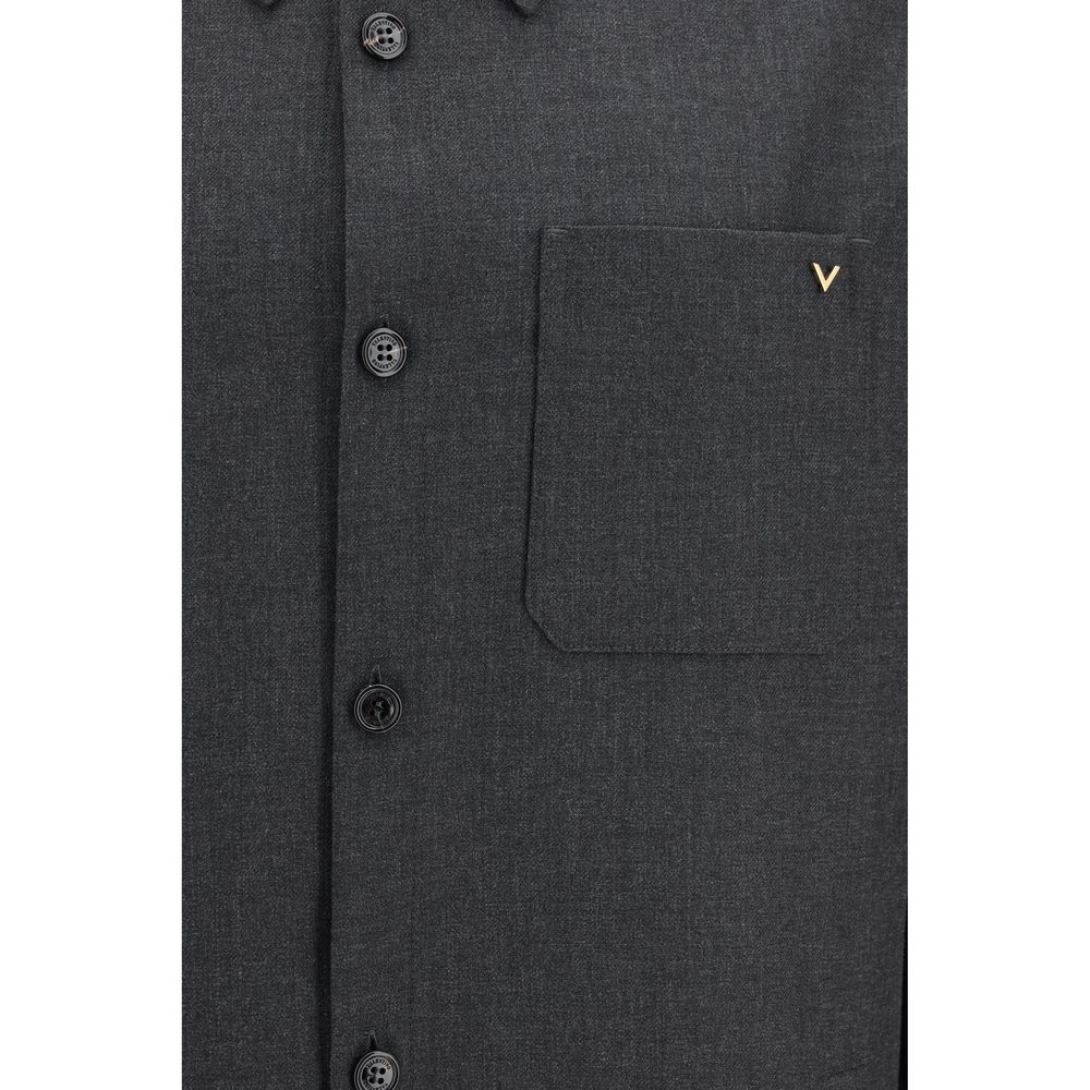 Valentino Garavani Gray Polyester Full-Length Jacket
