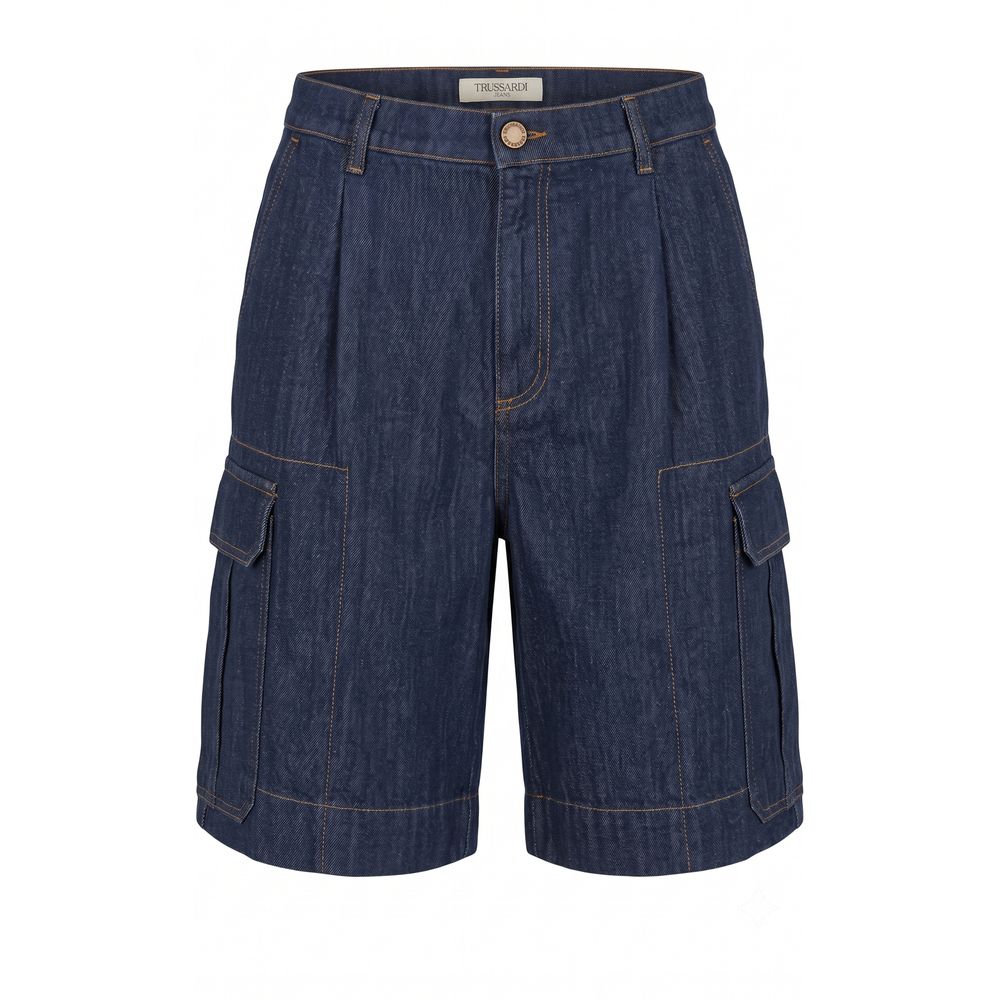 Trussardi Jeans Blue Cotton Blend Men's Short