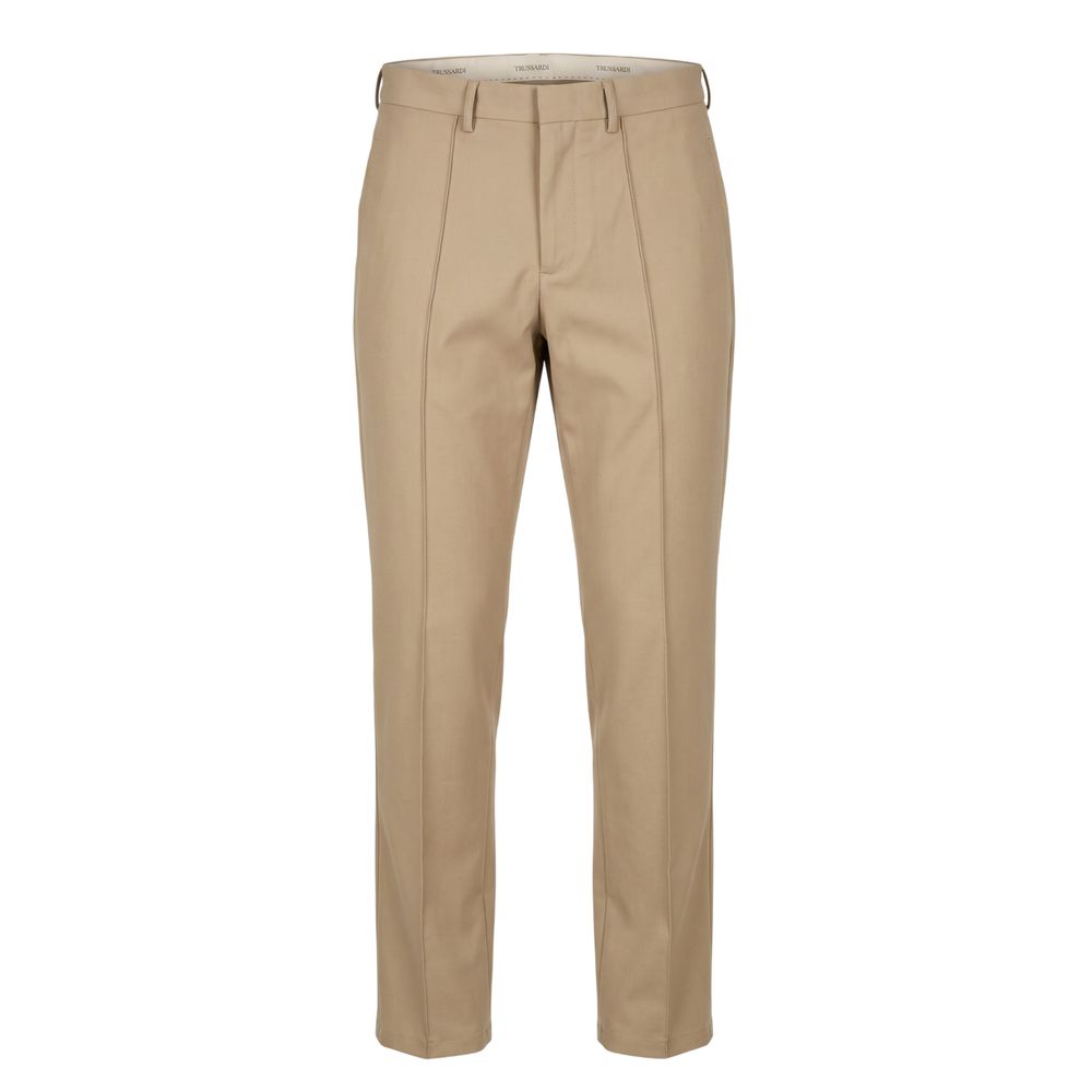 Trussardi Jeans Beige Cotton Mens Pants