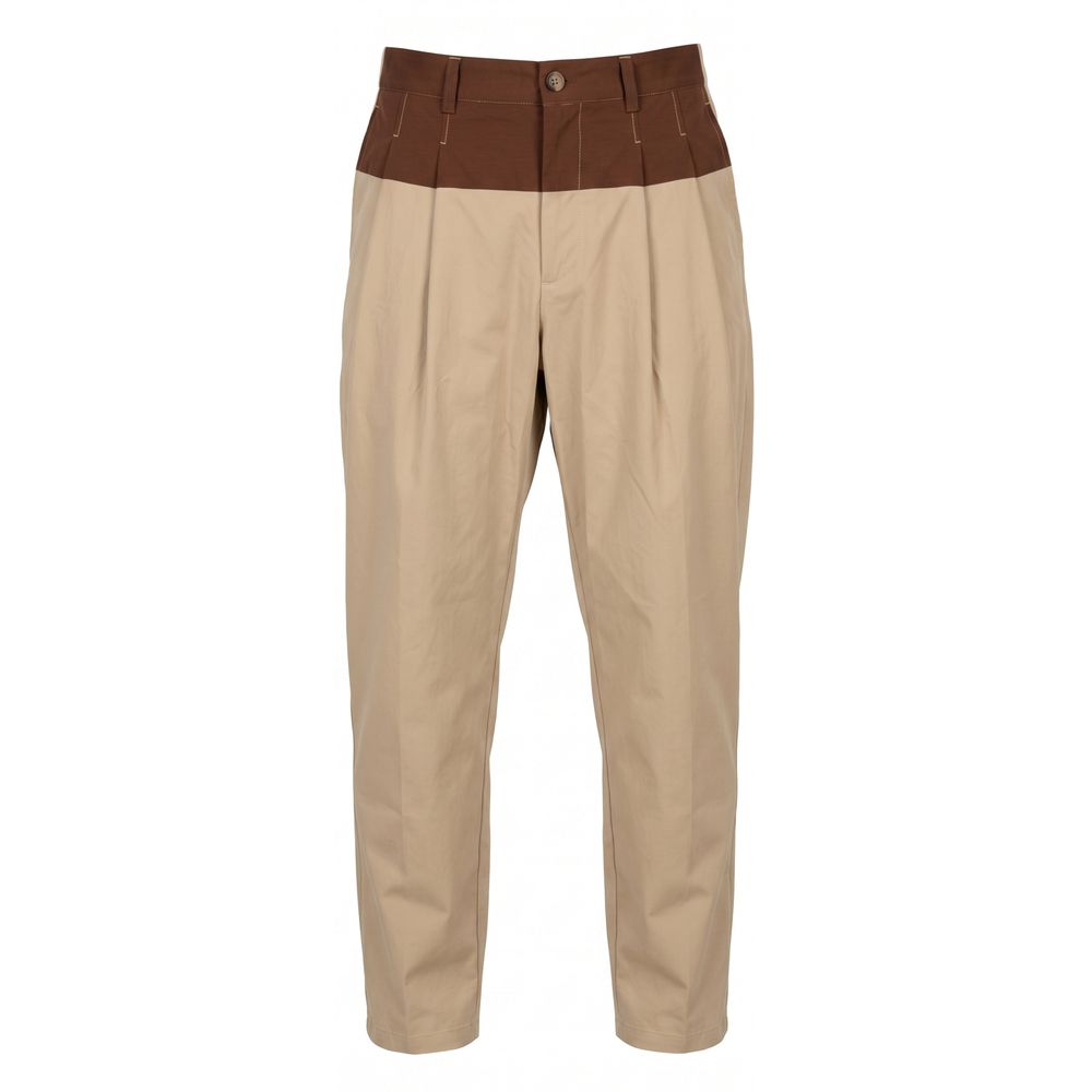 Trussardi Jeans Beige Cotton Mens Pants