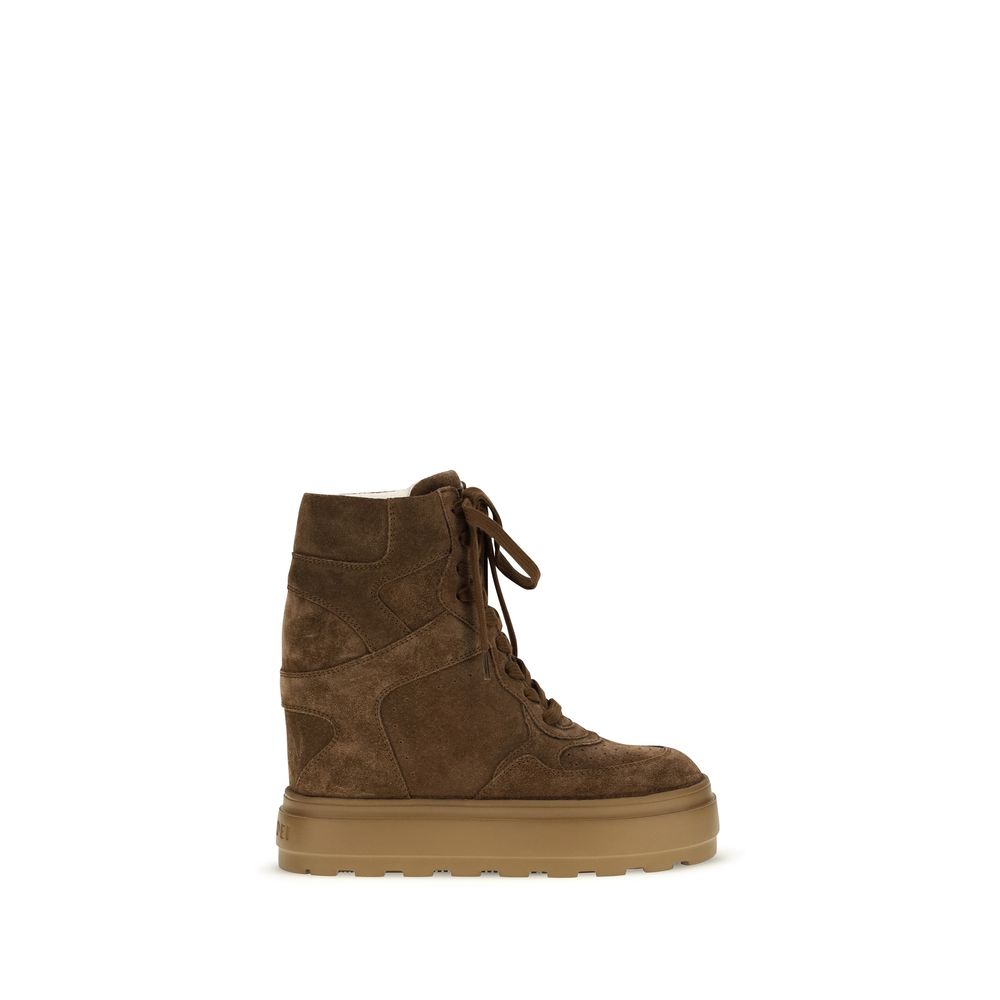 Casadei Brown Rubber Platform Sneakers