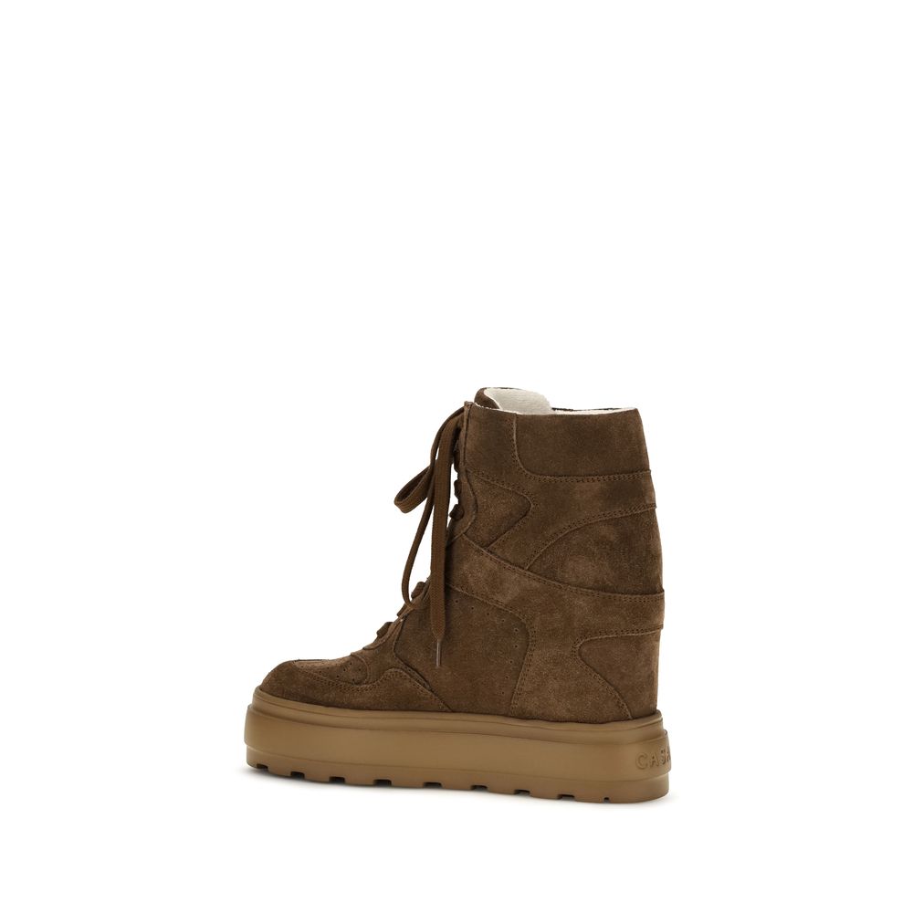 Casadei Brown Rubber Platform Sneakers