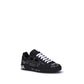 Dolce & Gabbana Black Calf Leather Bos Taurus Athletic Sneakers