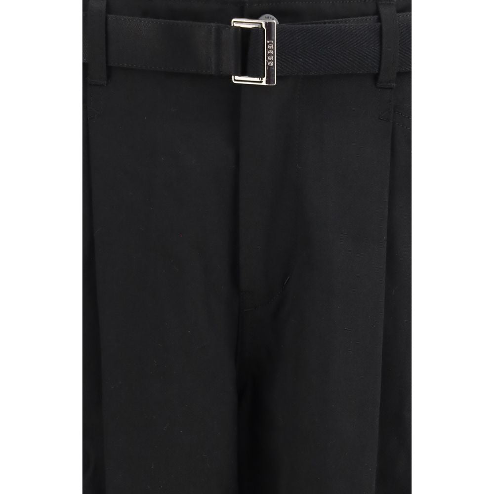 Sacai Black Cotton Chino Pants