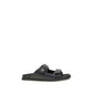 Dolce & Gabbana Black Calf Leather Bos Taurus Flat Sandals
