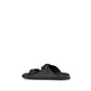 Dolce & Gabbana Black Calf Leather Bos Taurus Flat Sandals