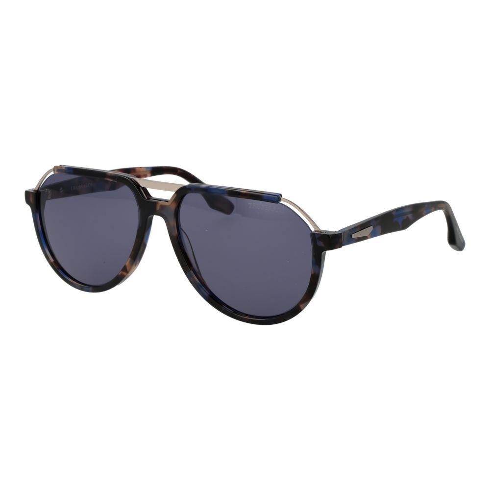 Trussardi Brown Acetate & Stainless Steel Sunglasses