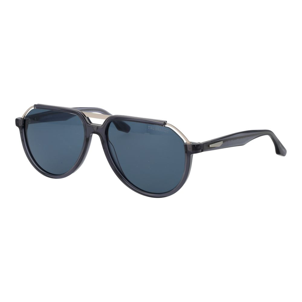 Trussardi Gray Acetate & Stainless Steel Sunglasses