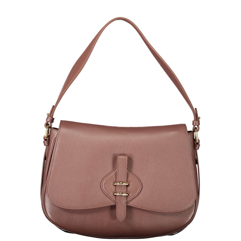 Coccinelle Brown Leather Women's Bag with Removable Strap and Compartments