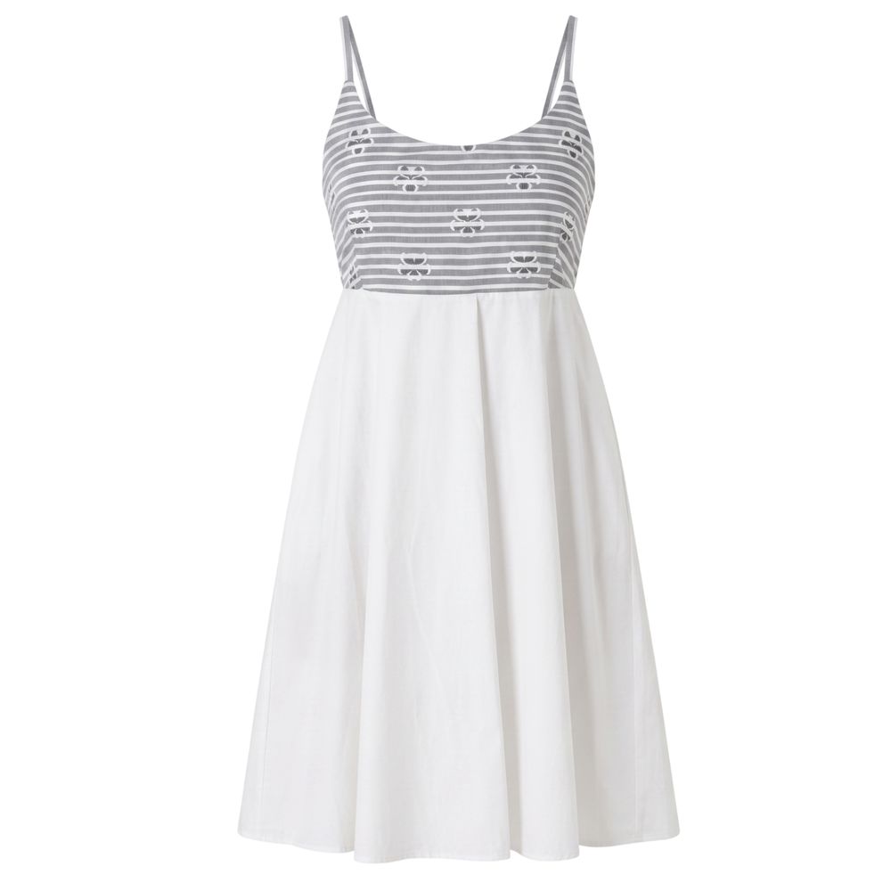 Trussardi Jeans White Cotton Women Dress
