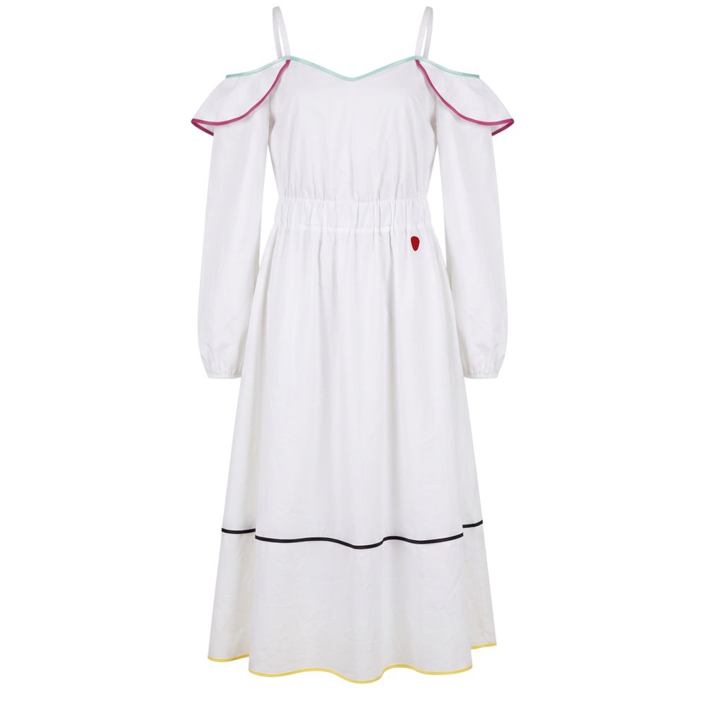 Trussardi Jeans White Cotton Women Dress