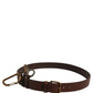Dolce & Gabbana Men Brown Leather Gold Buckle Carabine Belt
