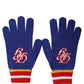 Dolce & Gabbana Blue Striped Wool DG Logo Embroidered Gloves