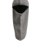 Dolce & Gabbana Men Grey Wool Ribbed Knit Balaclava Wrap One Size Hat