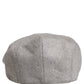 Dolce & Gabbana Men Light Grey Cashmere Newsboy Cabbie Cap Hat
