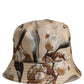 Dolce & Gabbana Men Beige Floral Wide Brim Bucket Capello Hat
