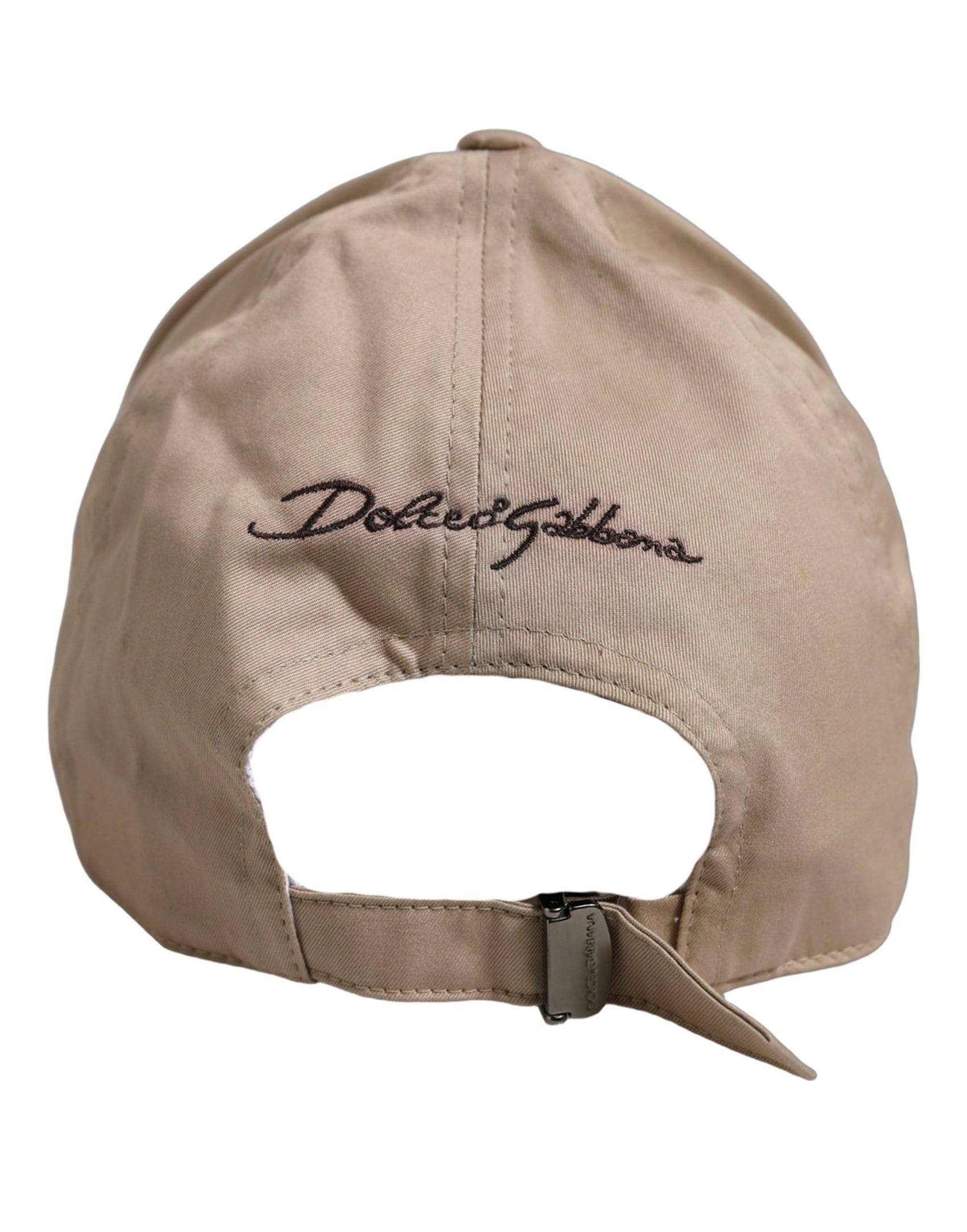 Dolce & Gabbana Men Beige Cotton Stretch Baseball Capello Hat