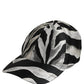 Dolce & Gabbana Men Black Silver Zebra Pattern Baseball Cap Hat