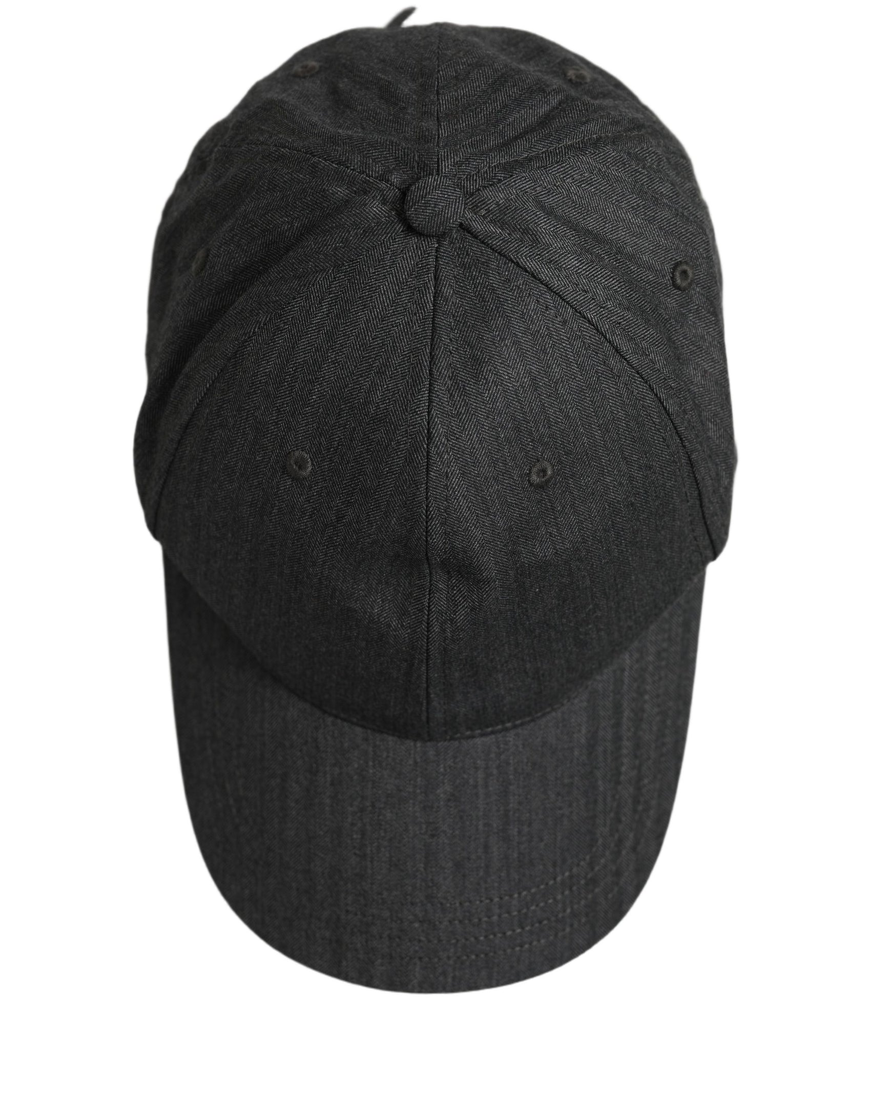 Dolce & Gabbana Men Dark Gray Herringbone Baseball Cap Hat