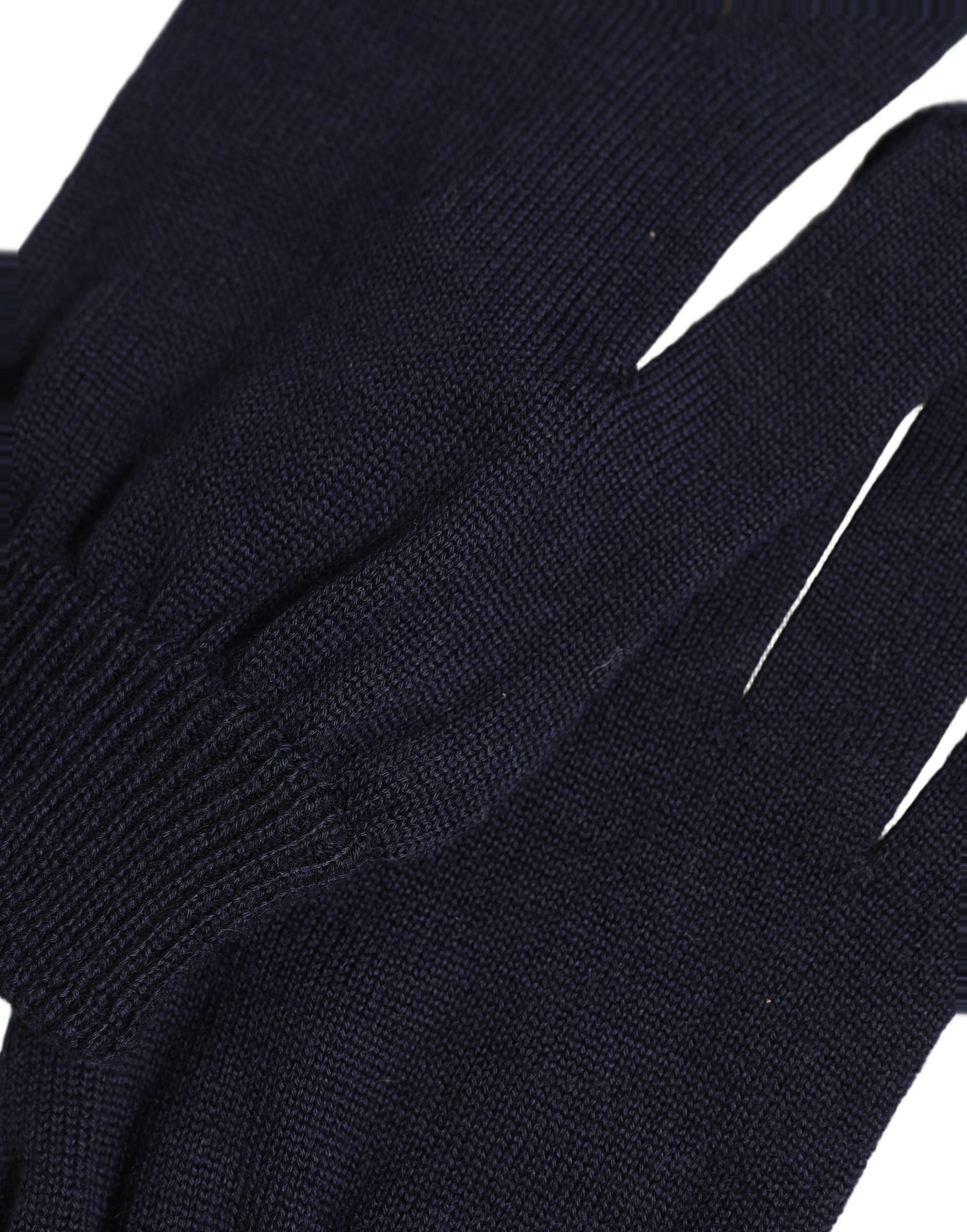 Dolce & Gabbana Men Dark Blue Cashmere Knitted Winter Gloves