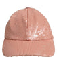 Dolce & Gabbana Men Pink Cotton Sequin Baseball Cap 6 Panels Hat