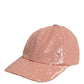 Dolce & Gabbana Men Pink Cotton Sequin Baseball Cap 6 Panels Hat