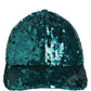 Dolce & Gabbana Men Green Cotton Sequin Baseball Cap 6 Panels Hat