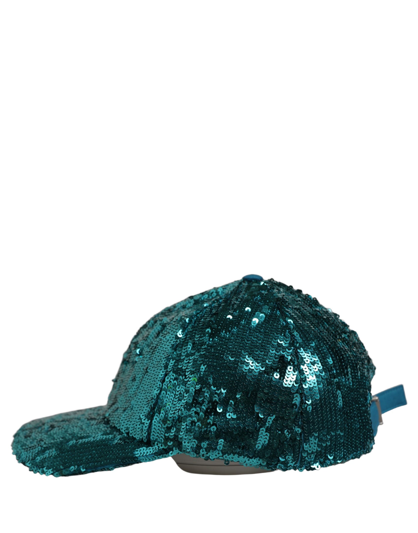 Dolce & Gabbana Men Green Cotton Sequin Baseball Cap 6 Panels Hat
